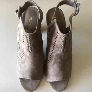 Tan Madden Girl open toed ankle booties